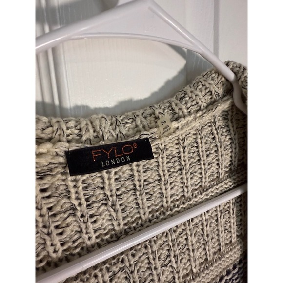 FYLO London Hooded Cardigan Fringe Trim Knit Sweater Coat Bohemian Size 2/6 - Picture 3 of 3